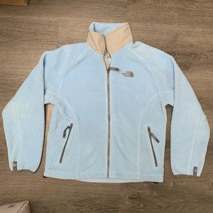 The North Face Womens Full Zip Jacket  Powder Blue Polartec Fleece Size Medium